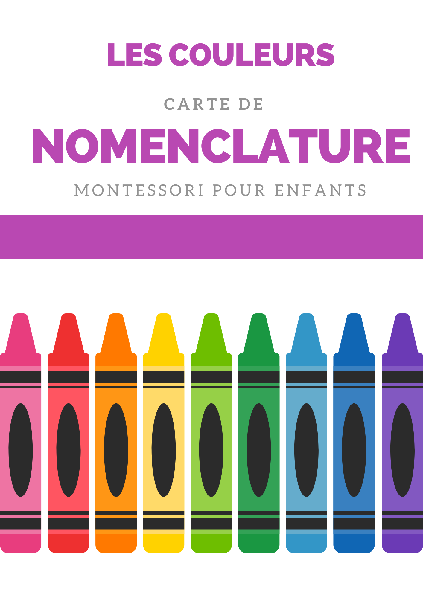 Carte de Nomenclatures Montessori Les couleurs